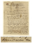 Clara Barton Autograph Letter Signed From Johnstown During the Johnstown Flood of 1889, the Event That Tested the Mettle of the American Red Cross -- ...we are in the midst of our heaviest work...